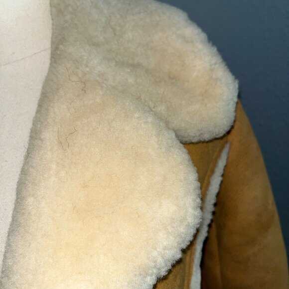VINTAGE 70'S MATTERHORN NAPA SUEDE SHEEPSKIN SHERPA JACKET COAT - MADE IN USA -8 - Picture 9 of 15